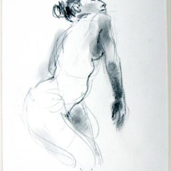 Dessin intitulée "Nu de femme 245" par Sarah François, Œuvre d'art originale, Conté