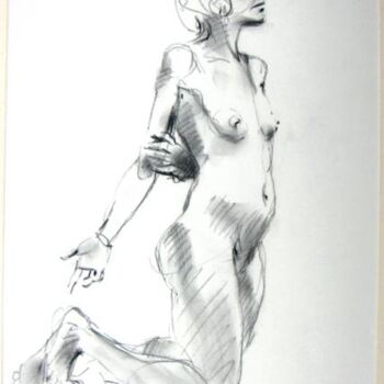 Drawing titled "nu de femme 248" by Sarah François, Original Artwork, Conté