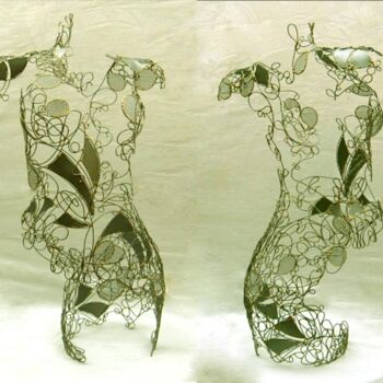 Escultura titulada "Torse en dentelle -…" por Sarah François, Obra de arte original, Alambre