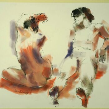 Drawing titled "Dessin 615" by Sarah François, Original Artwork, Pastel