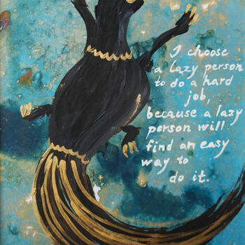 Malerei mit dem Titel "For Joy Mini IX." von Sarah I. Avni, Original-Kunstwerk, Öl Auf Holzplatte montiert