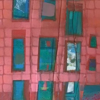 Картина под названием "Au delà des murs 2" - Sarah Lanyi, Подлинное произведение искусства, Акрил