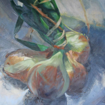 Peinture intitulée "Onion Study" par Sarah Spence, Œuvre d'art originale, Huile