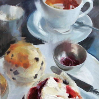 Pittura intitolato "Tea for  two" da Sarah Spence, Opera d'arte originale, Olio