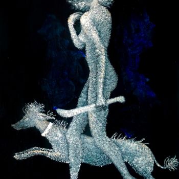 Peinture intitulée "Diane chasseresse" par Sarah Agathe Salomon, Œuvre d'art originale, Acrylique