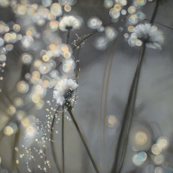 Painting titled "Dandelions, Early M…" by Sarah Beth Goncarova, Original Artwork, Oil