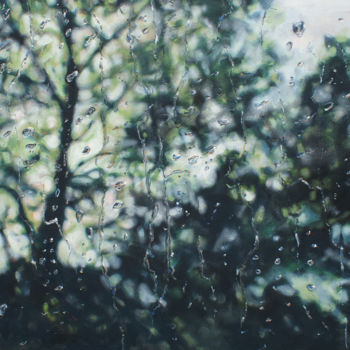 Painting titled "Rain Drops on Studi…" by Sarah Beth Goncarova, Original Artwork, Acrylic