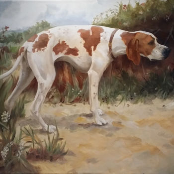 Painting titled "la-chasse.jpg" by Sarah Borg, Original Artwork, Oil