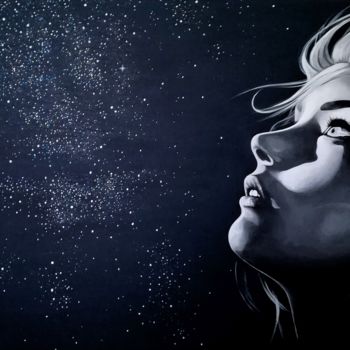 Картина под названием "Au-delà des étoiles" - Sarah Del Ben, Подлинное произведение искусства, Акрил Установлен на Деревянна…