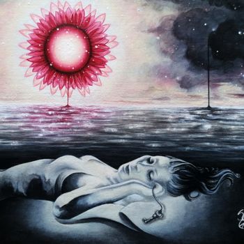 Malerei mit dem Titel "La résilience" von Sarah Del Ben, Original-Kunstwerk, Acryl