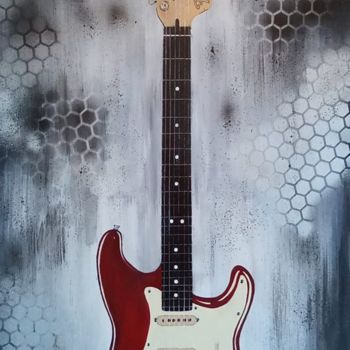 Pintura titulada "Stratocaster" por Sarah Lutaud (Sarah Art), Obra de arte original, Acrílico