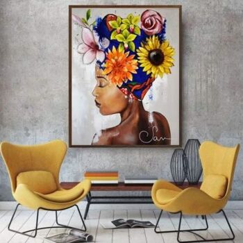 Pintura intitulada "África Beauty" por Sara Silva, Obras de arte originais, Acrílico