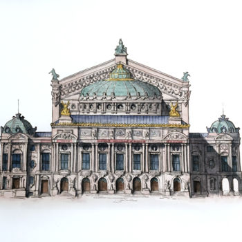제목이 "opéra Garnier.jpg"인 미술작품 Sarah Quarelle로, 원작, 수채화