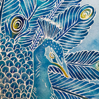 Ζωγραφική με τίτλο "oiseau-3.jpg" από Sarah Quarelle, Αυθεντικά έργα τέχνης, Ακουαρέλα