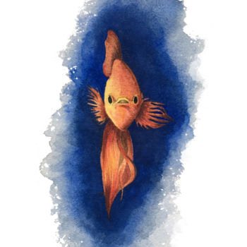 Peinture intitulée "poisson.jpg" par Sarah Quarelle, Œuvre d'art originale, Aquarelle