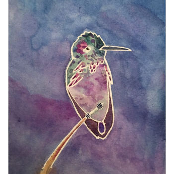 Malarstwo zatytułowany „petit colibri.jpg” autorstwa Sarah Quarelle, Oryginalna praca, Akwarela