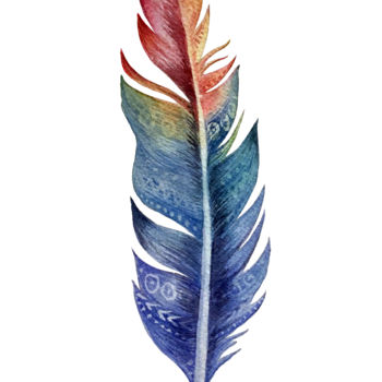 Malerei mit dem Titel "plume multicolore.j…" von Sarah Quarelle, Original-Kunstwerk, Aquarell