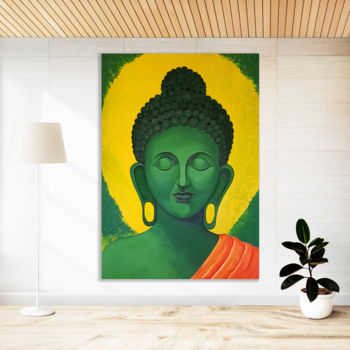 Painting titled "''Budha''" by Saran.Ma Karimpanakkil, Original Artwork, Acrylic