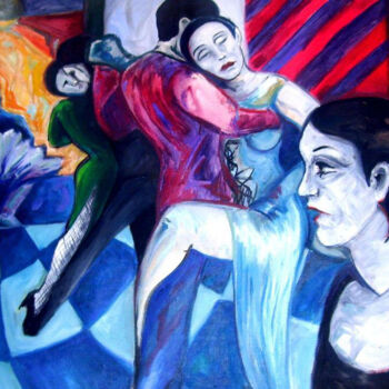 Peinture intitulée "DANCE SALÓN DE TANGO" par Sara Raquel Sarangello, Œuvre d'art originale, Huile