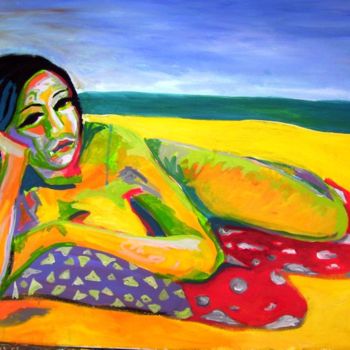 Painting titled "THE BEACH" by Sara Raquel Sarangello, Original Artwork, Oil