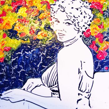 Peinture intitulée "MARILYN MONROE FLOW…" par Sara Raquel Sarangello, Œuvre d'art originale, Huile