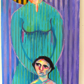 Painting titled "Maternitty" by Sara Raquel Sarangello, Original Artwork, Acrylic