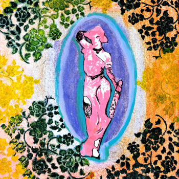 Pintura intitulada "Pink Lady Justice" por Sara Raquel Sarangello, Obras de arte originais, Acrílico
