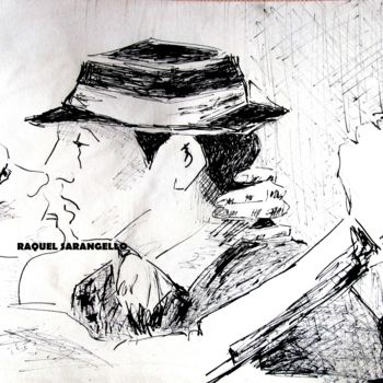 Tekening getiteld "Amores de tango" door Sara Raquel Sarangello, Origineel Kunstwerk, Inkt