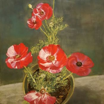 Ζωγραφική με τίτλο "Flores brilhantes n…" από Sara Araújo, Αυθεντικά έργα τέχνης, Παστέλ