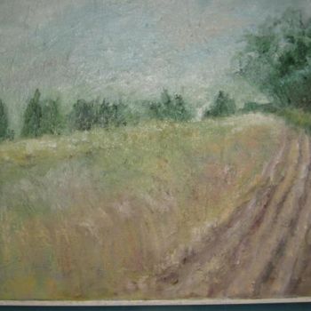 Pintura intitulada "wheat  field" por Sarah Rozen, Obras de arte originais