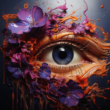 Digitale Kunst getiteld "The eye. 2" door Saras, Origineel Kunstwerk, Digitaal Schilderwerk
