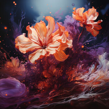 Цифровое искусство под названием "Fancy flowers-2" - Saras, Подлинное произведение искусства, Цифровая живопись