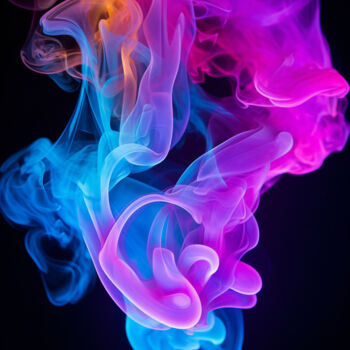 Digitale Kunst getiteld "Colored smoke on a…" door Saras, Origineel Kunstwerk, Digitaal Schilderwerk