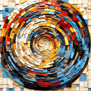 Arts numériques intitulée "Mosaikkreis." par Saras, Œuvre d'art originale, Image générée par l'IA