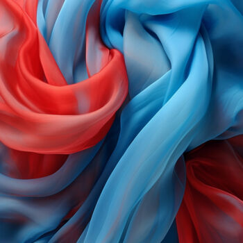 Arts numériques intitulée "Floating blue-red s…" par Saras, Œuvre d'art originale, Image générée par l'IA