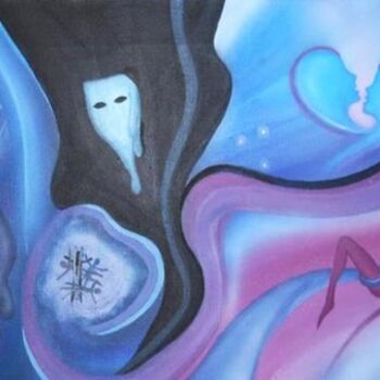 Pittura intitolato "pensieri notturni" da Sara Silberstein, Opera d'arte originale
