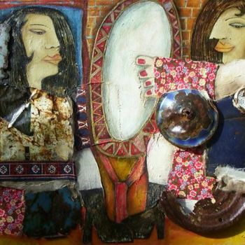 Painting titled "2 femmes" by Sarah Patroni, Original Artwork