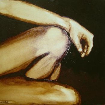 Painting titled "Homem (Café)" by Sara Vieira, Original Artwork, Oil