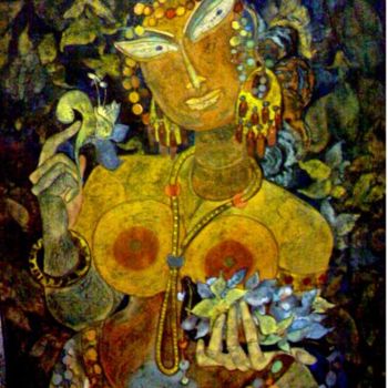 Pintura titulada "tillottma" por Sarbani Dasgupta, Obra de arte original