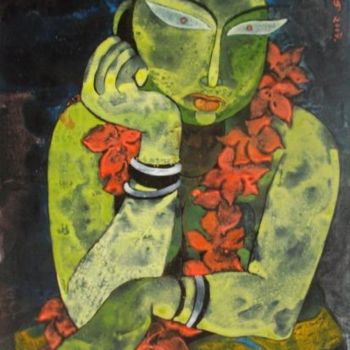 Peinture intitulée "sakuntala" par Sarbani Dasgupta, Œuvre d'art originale