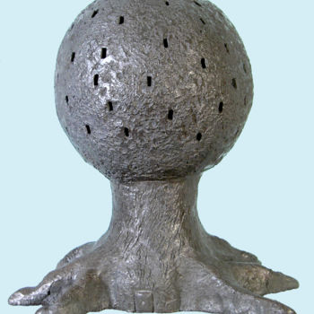 Skulptur mit dem Titel "Sculpture "Boule Ri…" von Sarcie, Original-Kunstwerk, Terra cotta