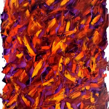 Painting titled "Feelings" by Fatima Sardinha, Original Artwork, Oil Mounted on Wood Stretcher frame