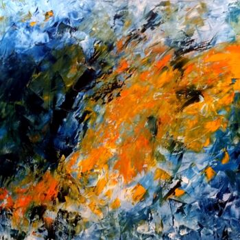 Painting titled "The Escape of Light" by Fatima Sardinha, Original Artwork, Oil Mounted on Wood Stretcher frame