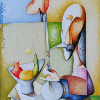 Peinture intitulée "Musican" par Sargis Zakarjan, Œuvre d'art originale, Acrylique