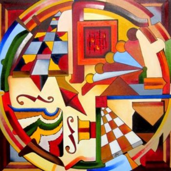 Peinture intitulée "La roue" par Sarian, Œuvre d'art originale, Huile