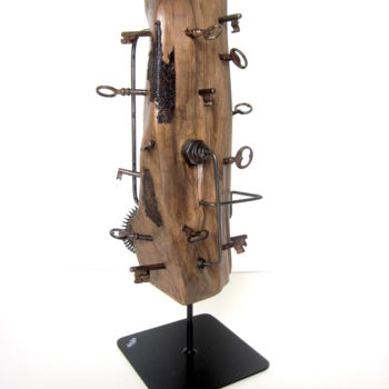 Sculpture intitulée "Module bois et métal" par Sarian, Œuvre d'art originale, Bois