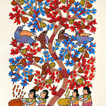 Pittura intitolato "Tree Of Life 1" da Sarita Dhurvey, Opera d'arte originale, Acrilico