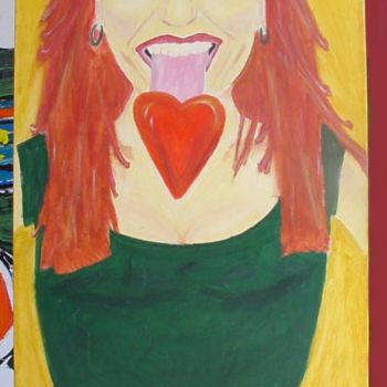 Schilderij getiteld "Heart chick" door Sarita B, Origineel Kunstwerk