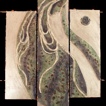 Scultura intitolato "As the River flows" da Sarita Nanni, Opera d'arte originale, Ceramica