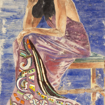 Malerei mit dem Titel "Angela" von Sarita Nanni, Original-Kunstwerk, Pigmente